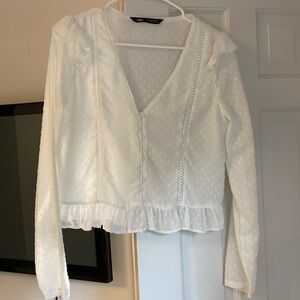 Zara White Top Size S